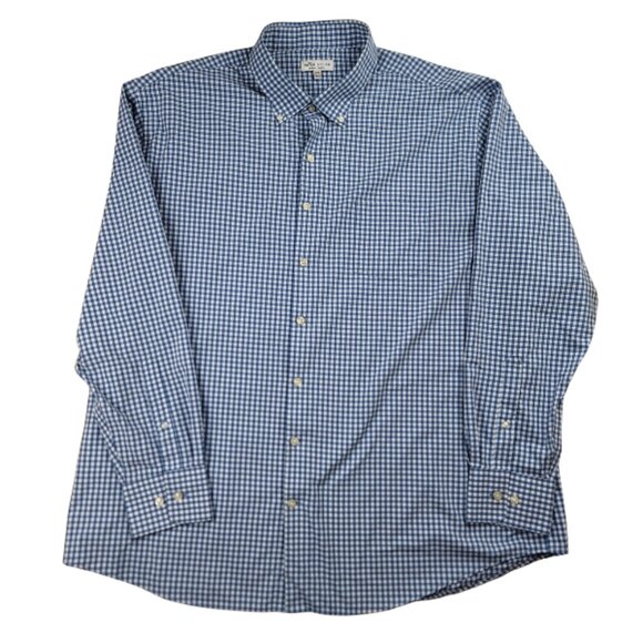 Peter Millar Summer Comfort Button-Down Shirt Blue Check Men’s XXL Performance - Picture 2 of 8